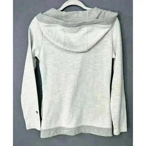 Kuhl Arva Hoodie Jacket Womens XS Lt Gray Jacquard Cotton Asymmetrical Full Zip - Picture 7 of 11